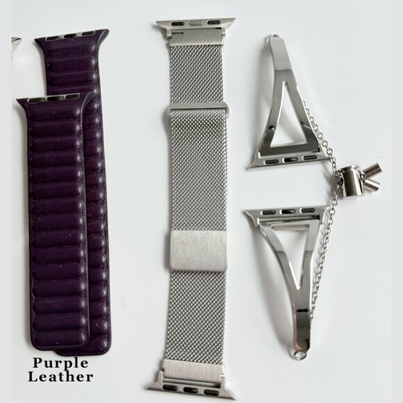 12 Watch Bands For Apple Watches 40MM Rubber, Metal, Leather, Stretchy M-L - Picture 9 of 11